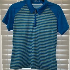 Nike Golf Dri-Fit 1/4 Zipper Blue Striped Womens size Medium M